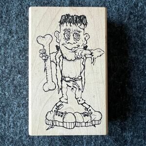 Frankenstein Rubber Stamp Annette Watkins Halloween Monster